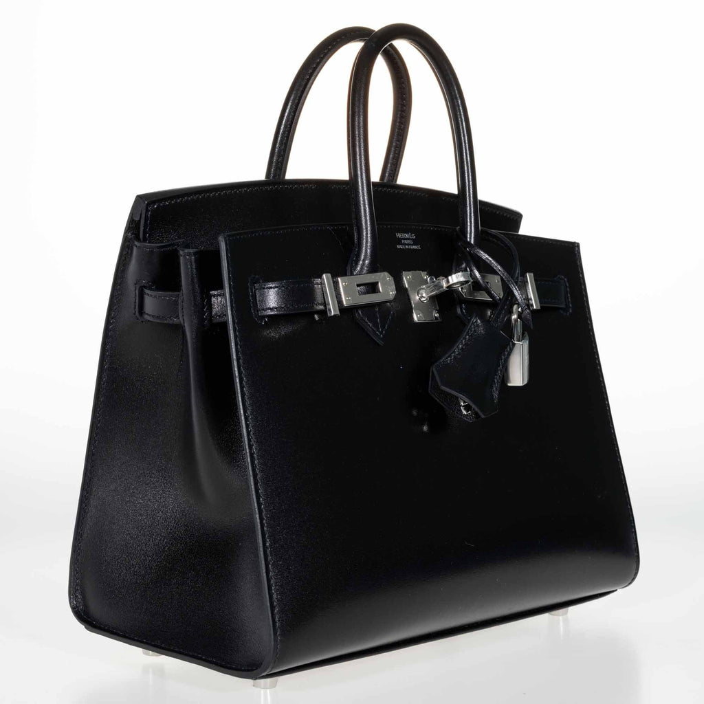 Hermès Birkin Sellier 25 Noir Box Calf Palladium Hardware