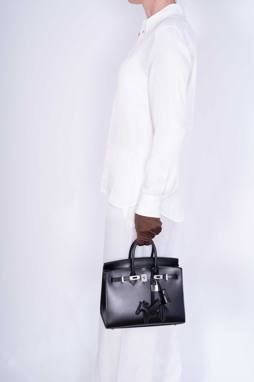 Hermès Birkin Sellier 25 Noir Box Calf Palladium Hardware