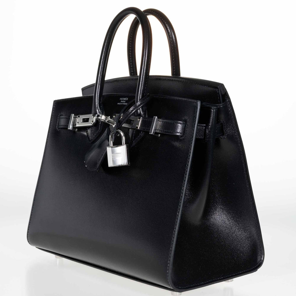 Hermès Birkin Sellier 25 Noir Box Calf Palladium Hardware
