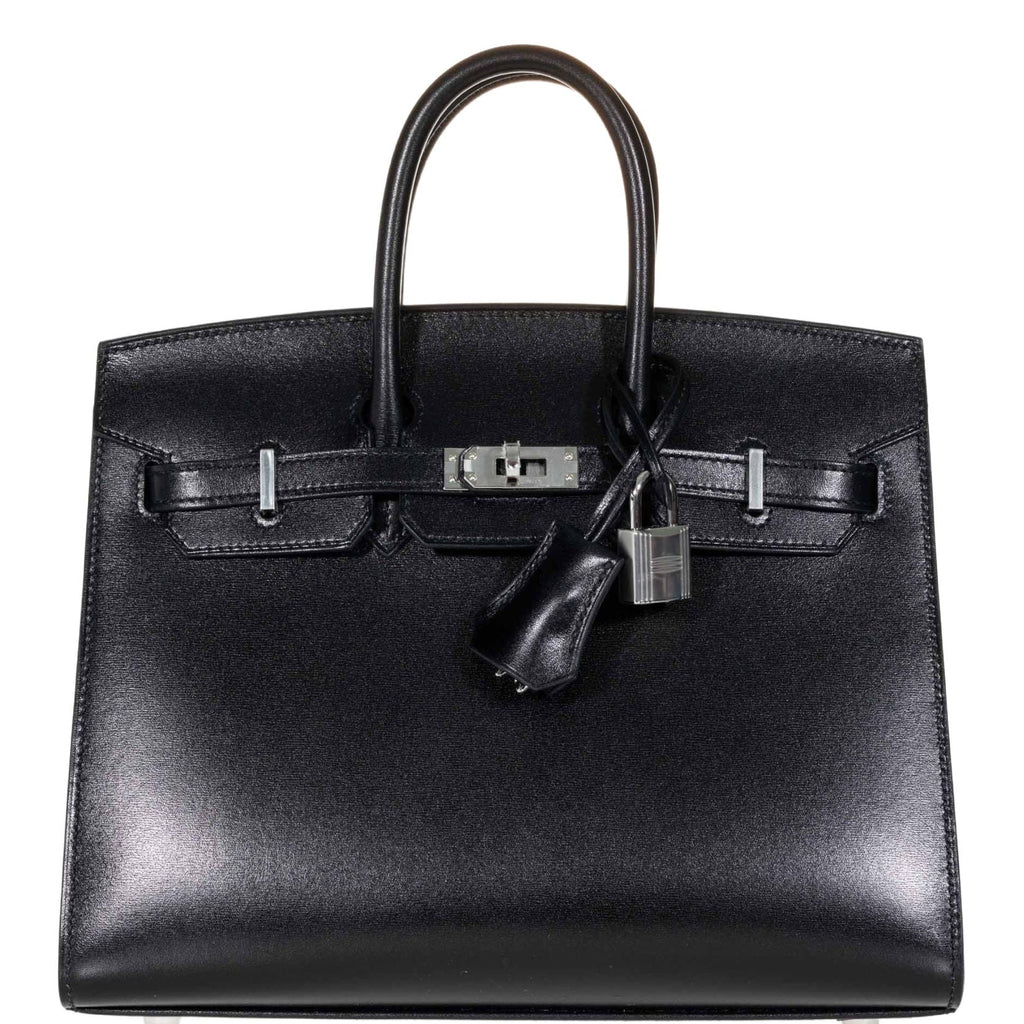Hermès Birkin Sellier 25 Noir Box Calf Palladium Hardware