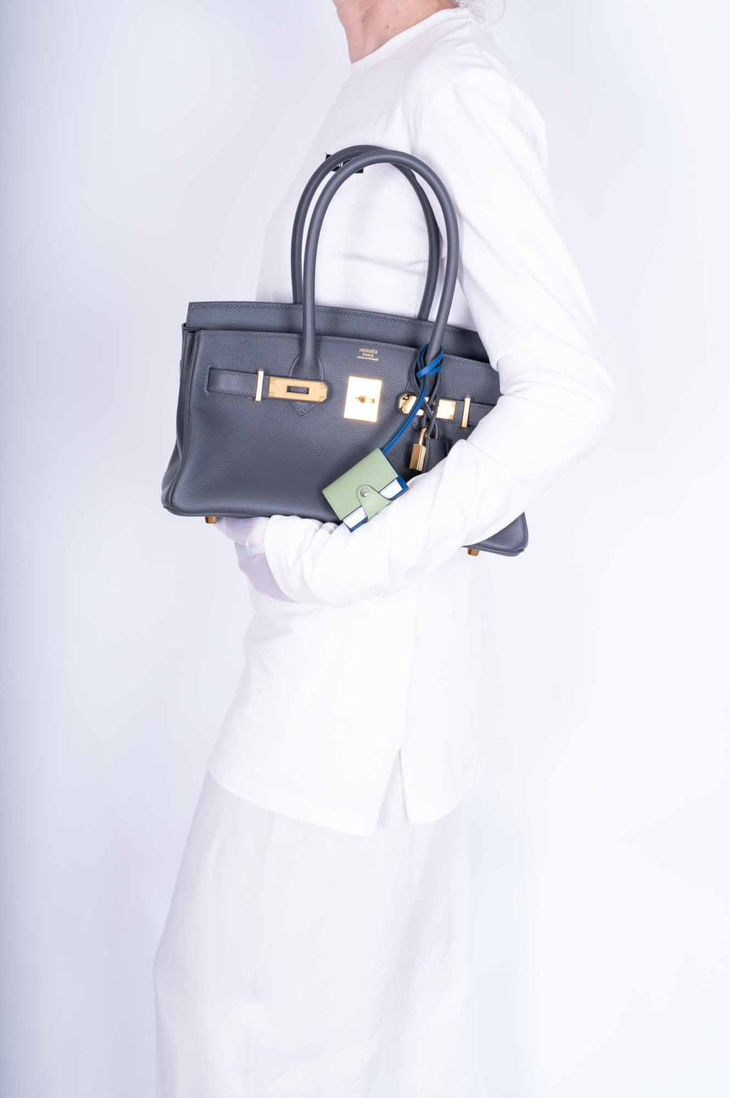 Hermès Birkin Shoulder Light 29 Ardoise Evercolor Gold Hardware