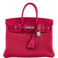 Hermès Birkin Touch 25 Framboise Togo & Matte Alligator Palladium Hardware - 2021, Z