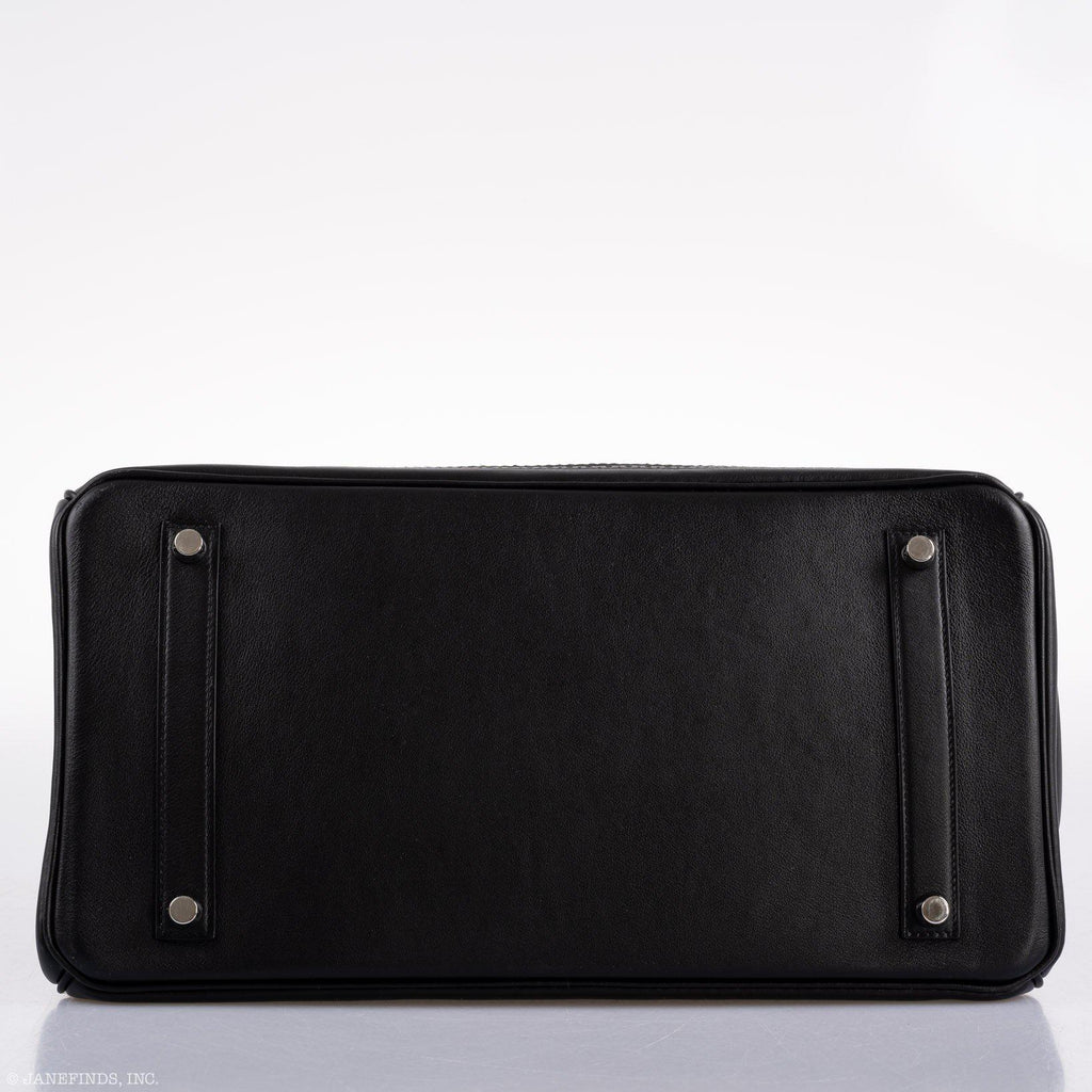 Hermès Ghillies Birkin 35 Black Togo & Evergrain with Palladium Hardware - 2015, T