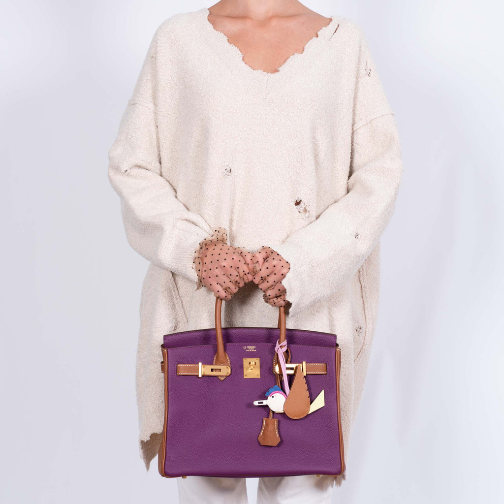 Hermès HSS Birkin 30 Anemone & Gold Togo with Gold Hardware