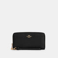 Coach Long Zip Around Wallet Gold Black