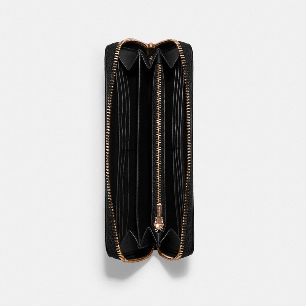 Coach Long Zip Around Wallet Gold Black
