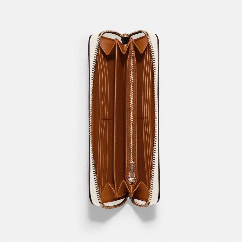 Coach Long Zip Around Wallet Gold Chalk