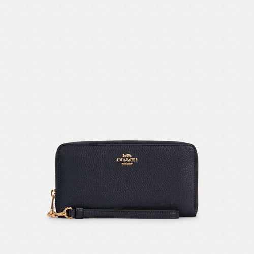 Coach Long Zip Around Wallet Gold Midnight
