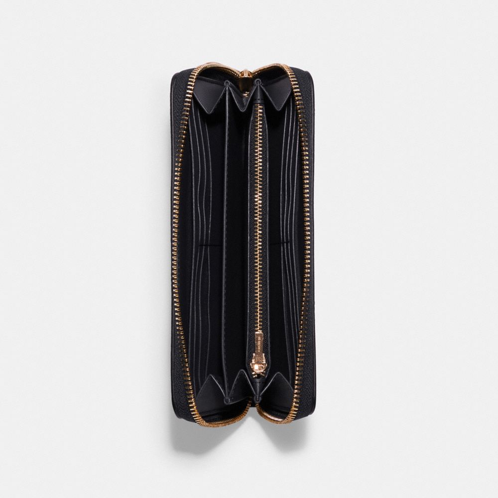 Coach Long Zip Around Wallet Gold Midnight
