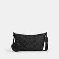Coach Small Finn Crossbody Bag With Pouch In Maxi Signature Canvas Gunmetal Charcoal Black