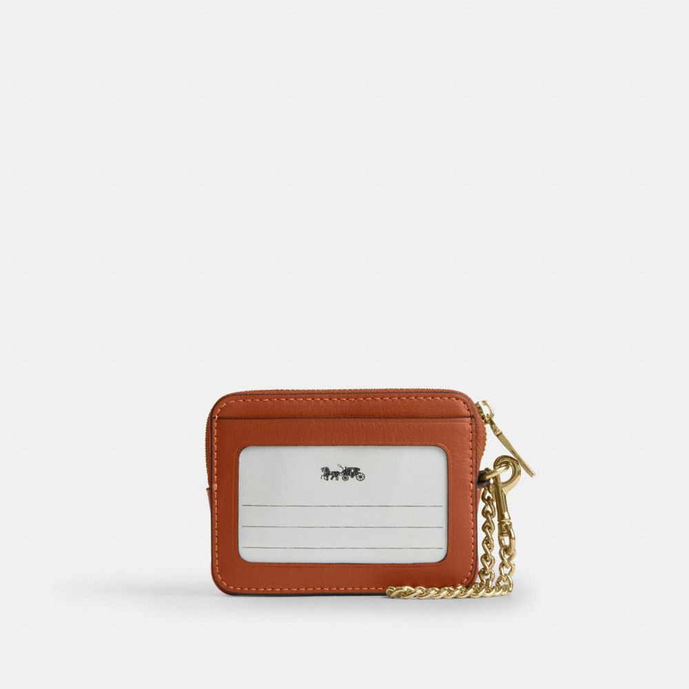 Coach Zip Card Case Im Amber Brown