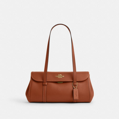 Coach Bridget Flap Shoulder Bag Gold Tan