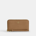Coach Long Zip Around Wallet Gold Sandy Beige