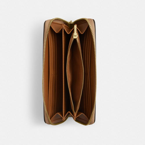 Coach Long Zip Around Wallet Gold Sandy Beige